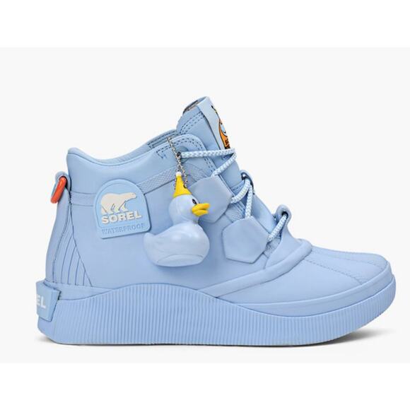 NEW SOREL Out N About IV Splashy Size 9.5 Women's Arctic Sea/ Orange - Picture 1 of 9